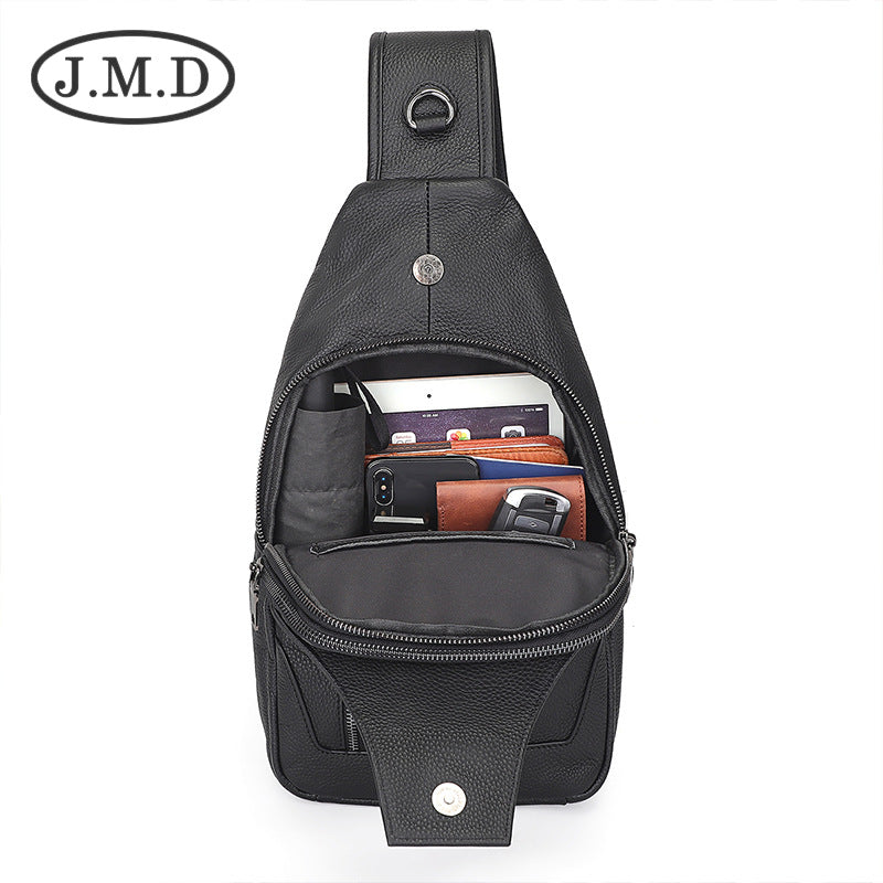 Men's Fashion Simple Leather Large Capacity Men's Chest Bags