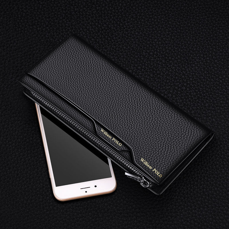 Men's Paul Long Genuine Leather Cattlehide Large Card Holder