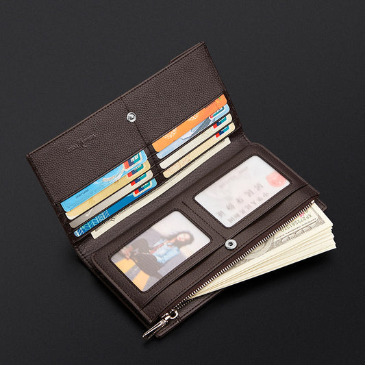 Men's Paul Long Genuine Leather Cattlehide Large Card Holder