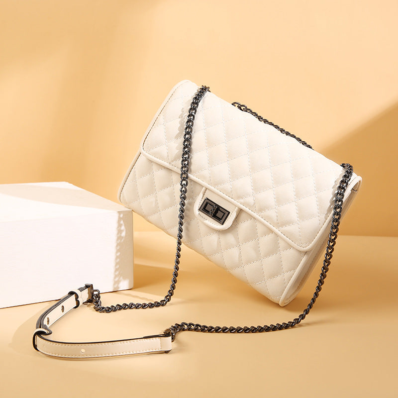 Women's High-grade Genuine Leather Classic Style Rhombus Crossbody Bags
