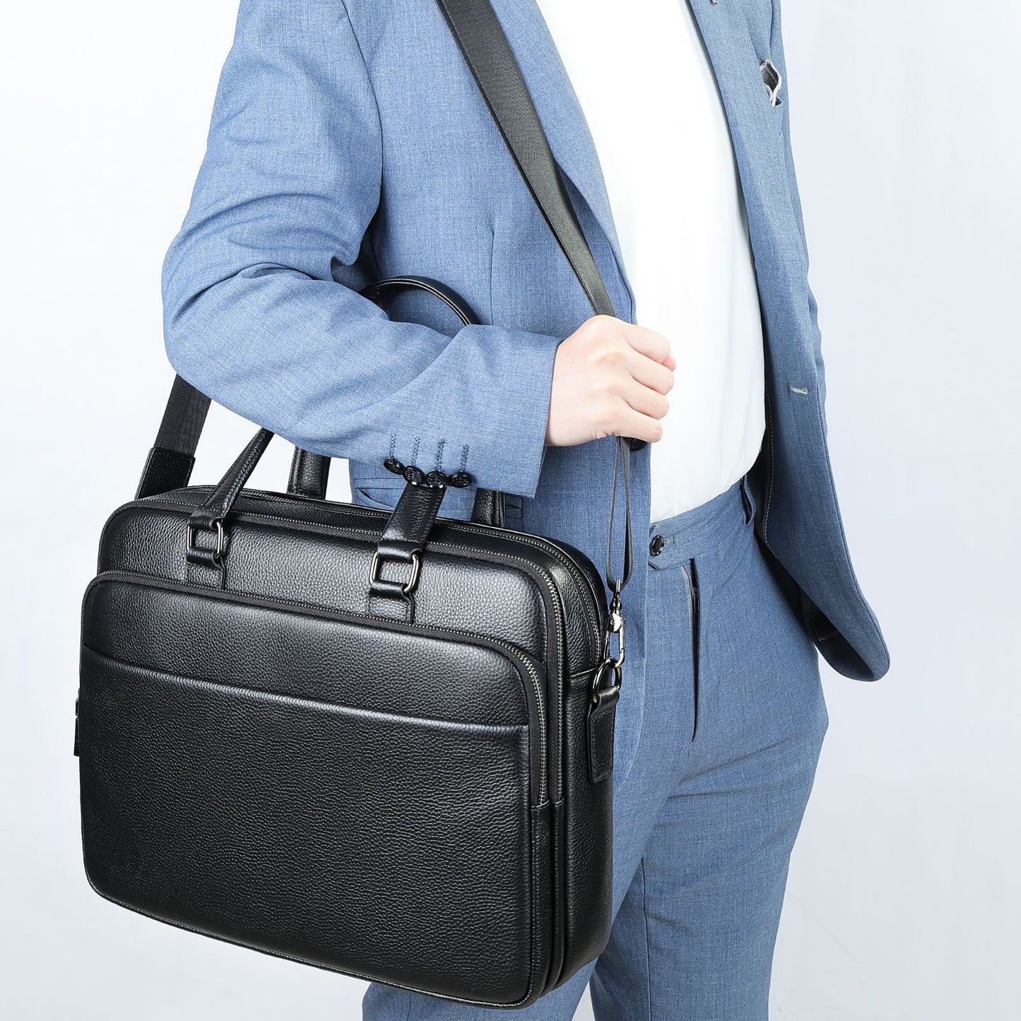Men's Business Genuine Leather Advanced Texture Portfolio Men's Briefcases