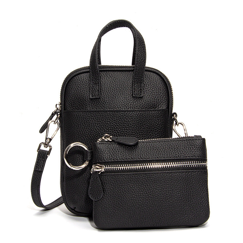 Women's Large Capacity Vertical Genuine Leather Niche Phone Bags