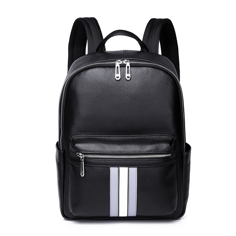 Men's Cowhide Large Capacity Leather Business Computer Backpacks