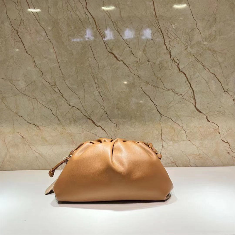 Women's Selected Genuine Leather Dumpling Clutch Cowhide Crossbody Bags