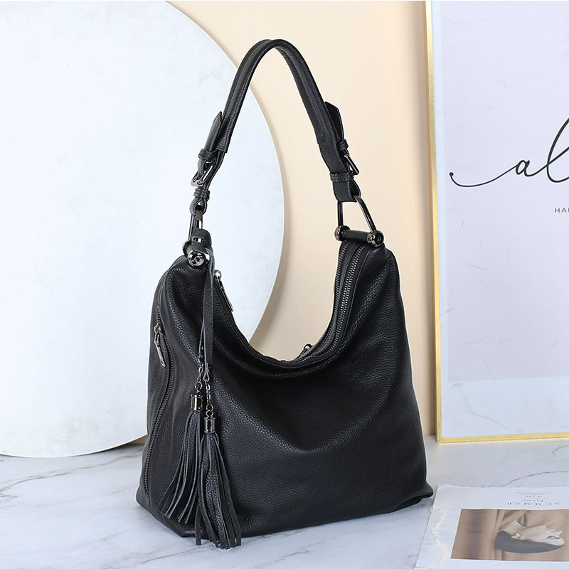 Women's First Layer Cowhide Genuine Leather Simple Shoulder Bags