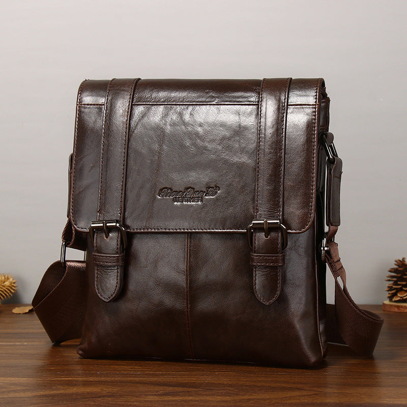 Men's Layer Cowhide Leather Unique Hipster Large Backpacks