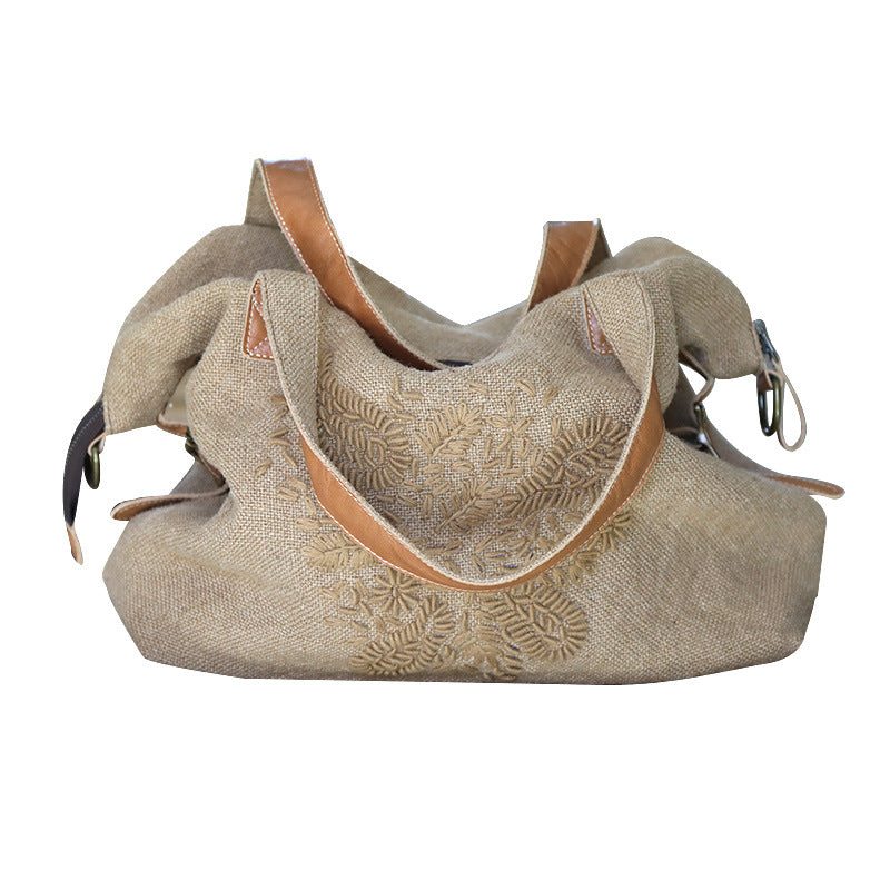 Artistic Retro Style Cotton Linen Embroidery Shoulder Bags