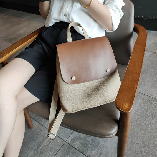 Women's Leather Korean Fashion College High-grade Backpacks