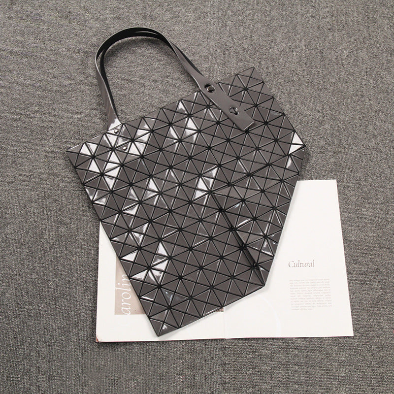 Laser Stitching Geometric Diamond Pattern Grid Portable Large Shoulder Bags