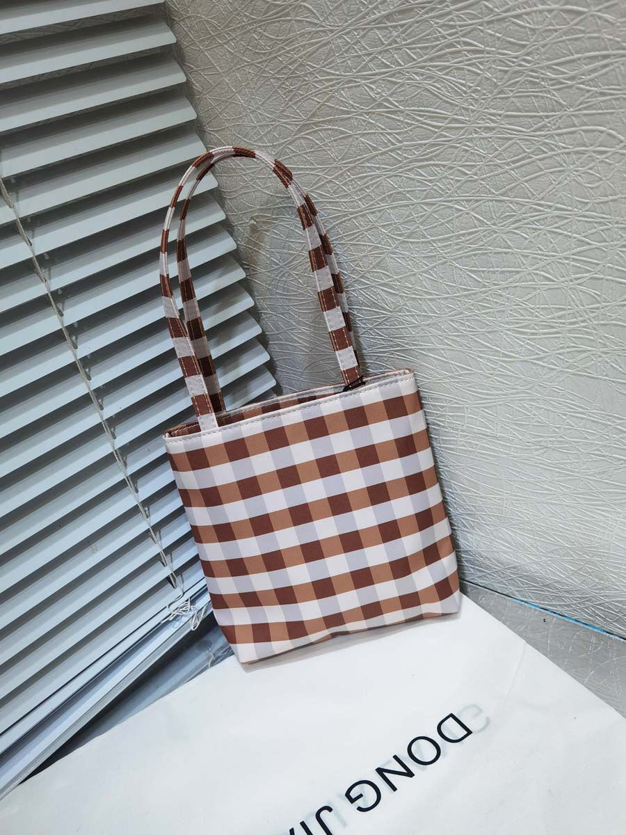 Women's Trendy Printed Plaid Simple Mini Light Handbags