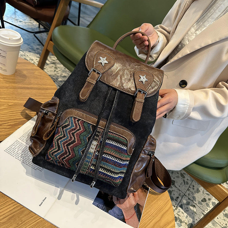 Women's High-grade Letters Rhinestone Fashion Western Style Backpacks