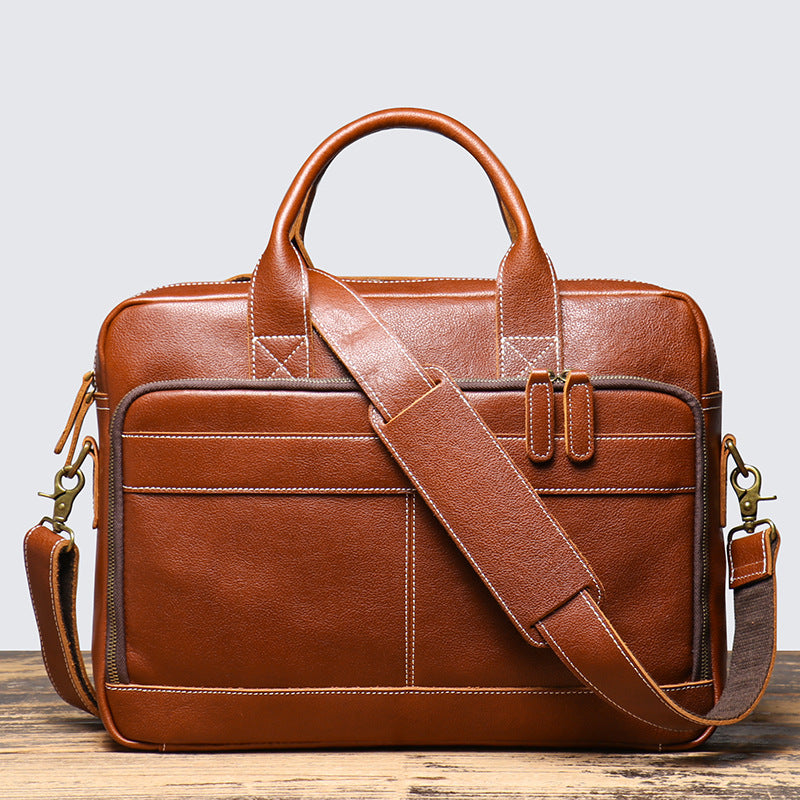 Men's Genuine Leather Portable Computer Cowhide Business Men's Briefcases