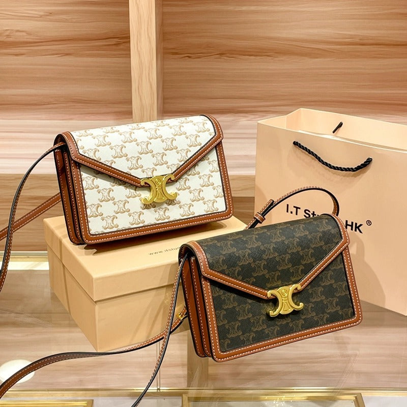 Women's Genuine Leather Simple Trendy Organ Same Shoulder Bags