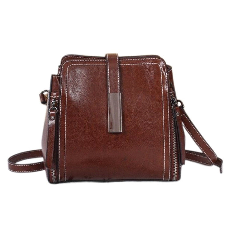 Women's Genuine Leather Trendy Four Fashion Portable Handbags