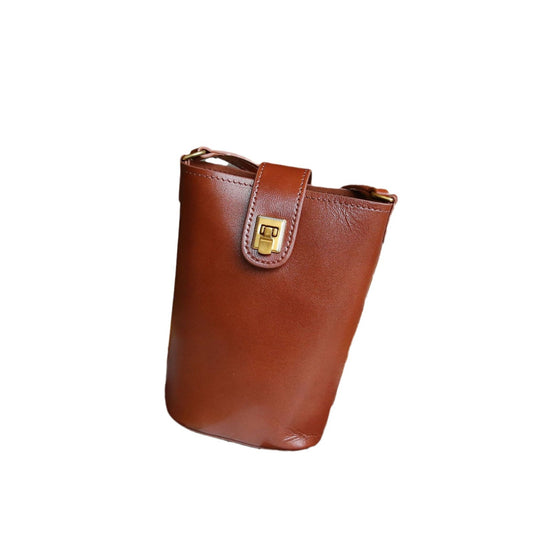 Women's Vegetable Tanned Leather Cowhide Special Interest Purses