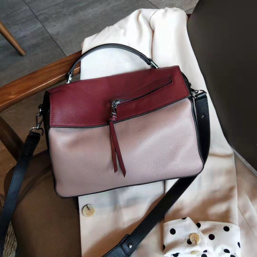 Women's Line Soft Leather Underarm Fashionable Large Shoulder Bags