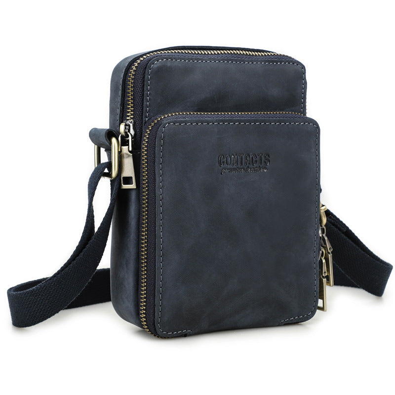 Men's Angel Retro Crazy Horse Milled Cowhide Men's Shoulder Bags