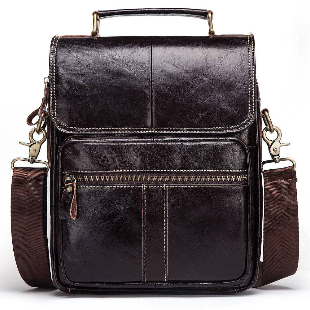 Men's Versatile Slouchy Leather Business Cowhide Men's Shoulder Bags