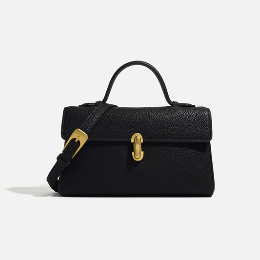 Women's Textured Lychee Pattern Soft Leather Simple Crossbody Bags