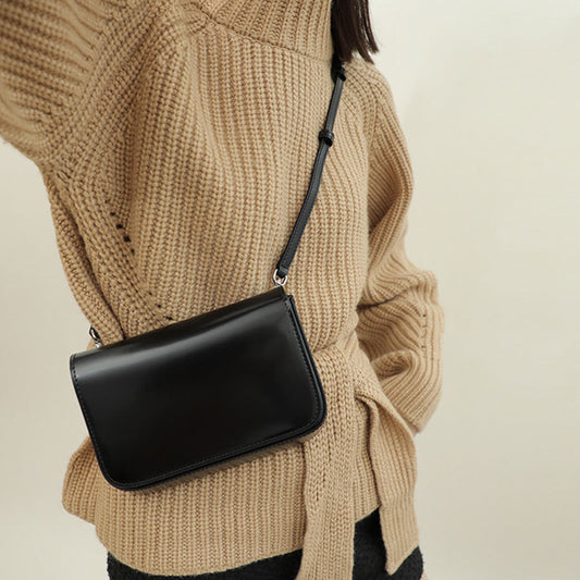 Leather Brown Black Glossy High-grade Mini Crossbody Bags