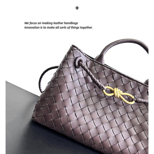 Women's Genuine Leather Woven Cowhide Hand Niche Shoulder Bags