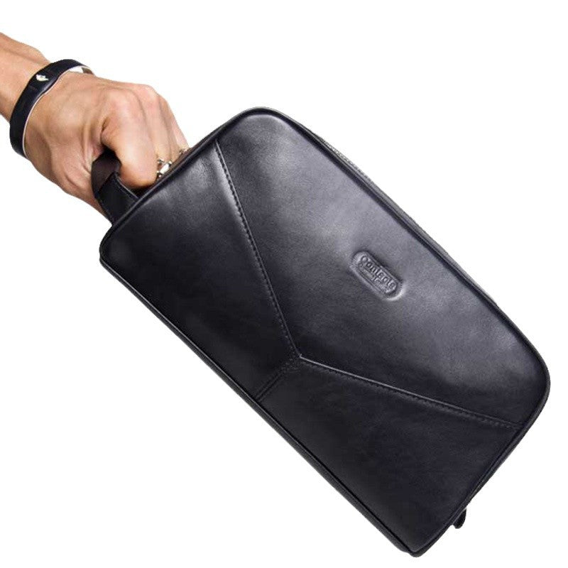 Cowhide Clutch Vintage Crazy Horse Leather Men's Handbags
