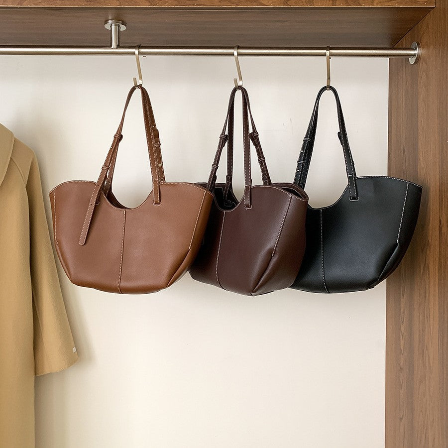 High-grade Versatile Wings Solid Color Large Capacity Commuter Shoulder Bags