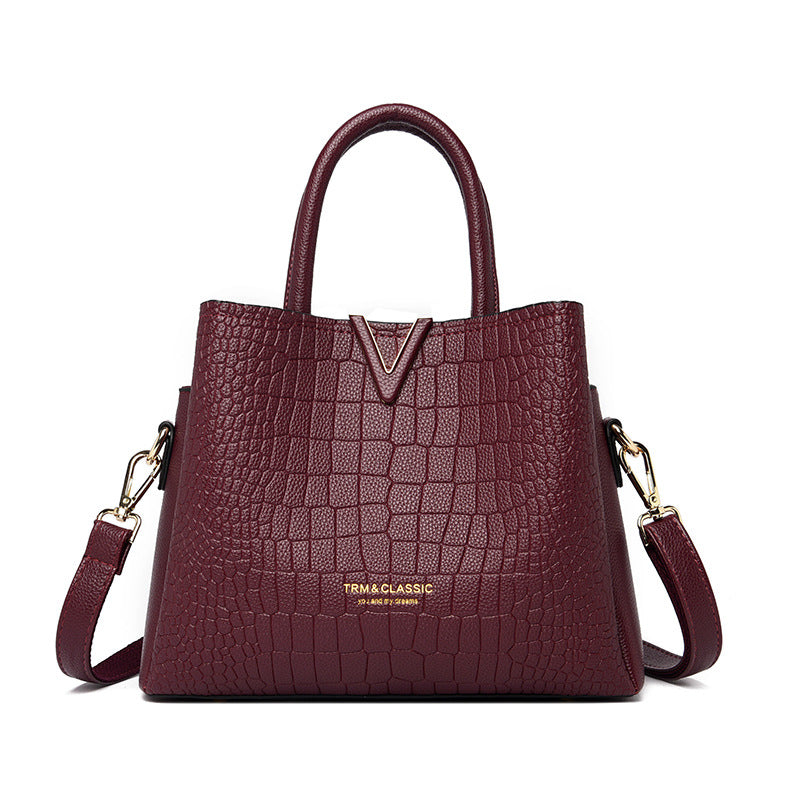 Women's Temperament Portable Simplicity Stylish Texture Fashion Handbags