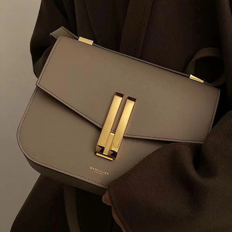 Niche Genuine Leather Light Luxury Bean Shoulder Bags