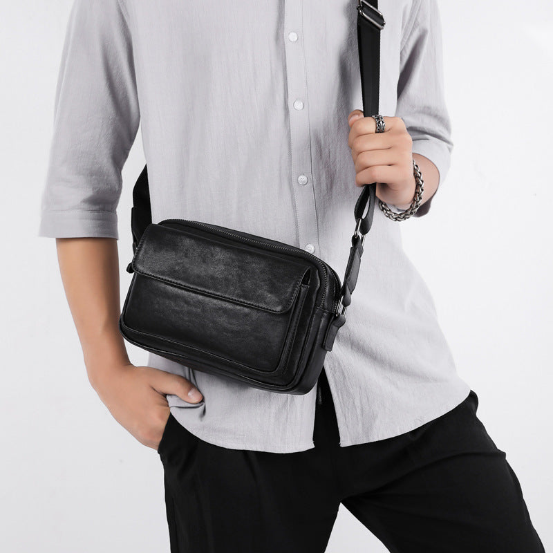 Men's Leather Horizontal Cowhide Soft Business Fashion Men's Shoulder Bags