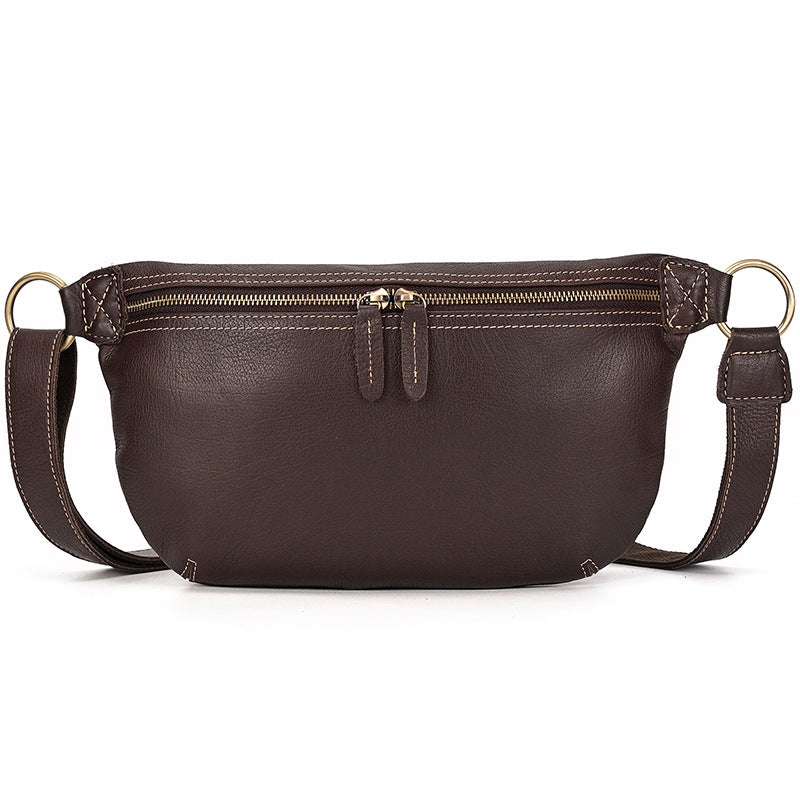 Men's Durable Retro Crazy Horse Leather Men's Chest Bags