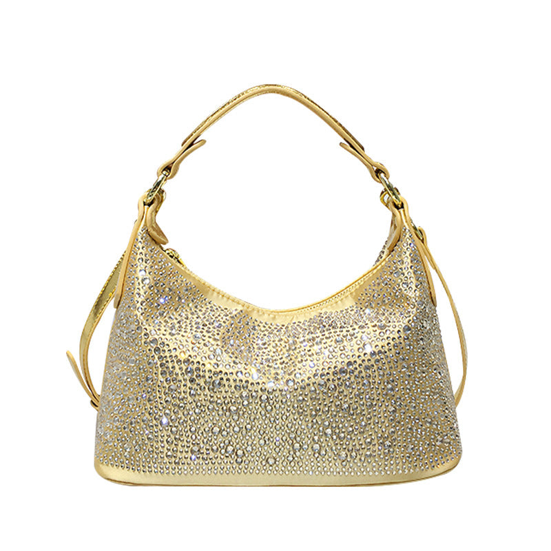 Women's French Entry Lux Portable Rhinestone High-grade Tote Bags