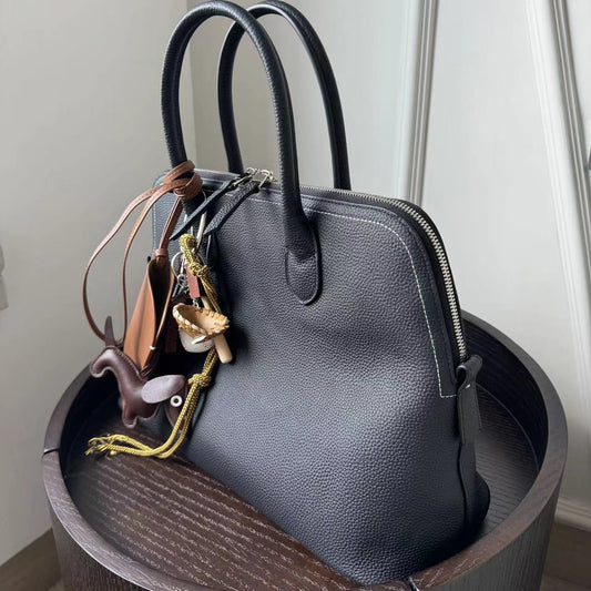 Cap Layer Cowhide Leather Large Capacity Tote Bags