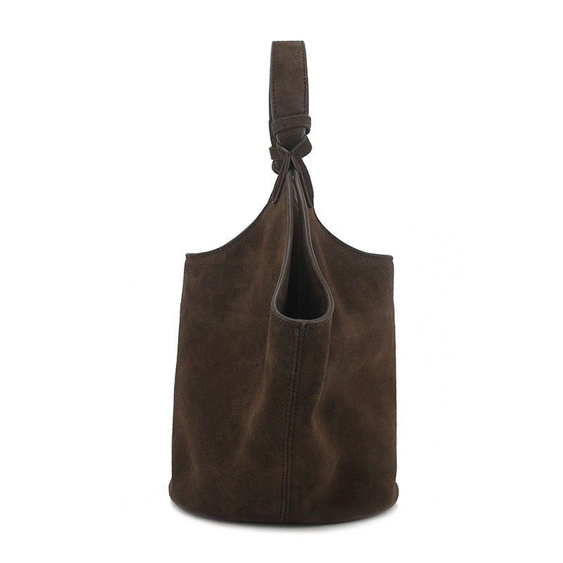 Frosted Brown Genuine Leather Minimalist American Tote Bags