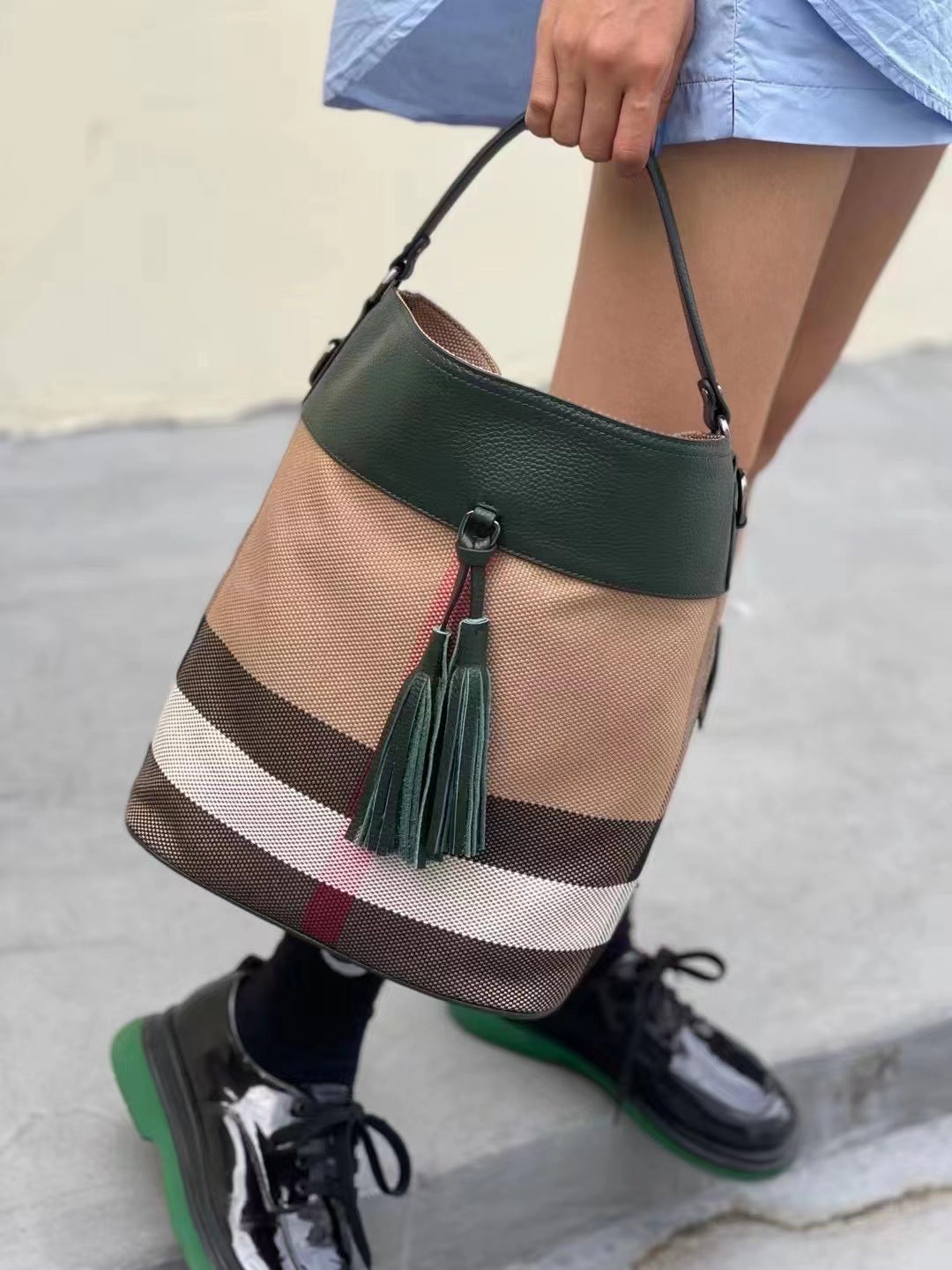 Women's Checked Portable Large Capacity Simple For Crossbody Bags