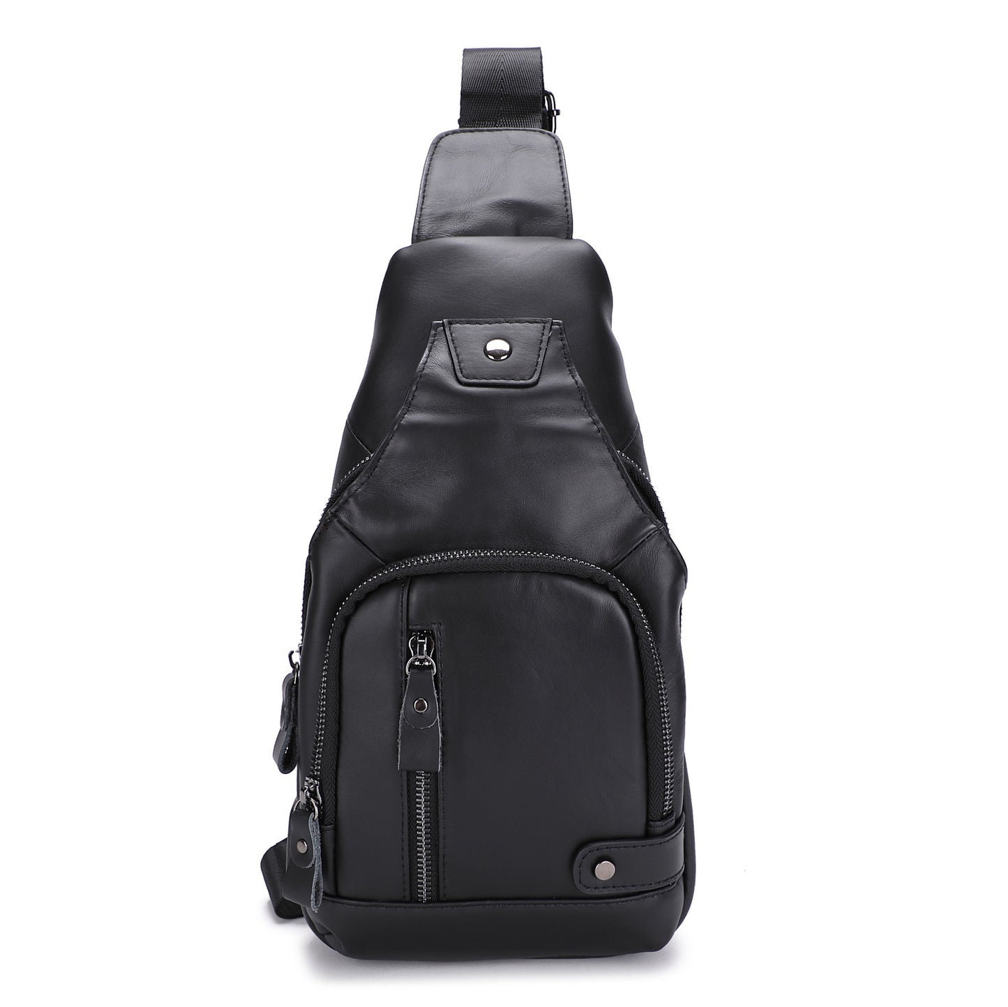 Men's Innovative Leather Convenient Charging Slanted Men's Chest Bags
