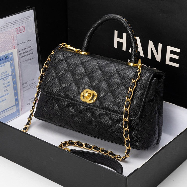 Women's Fashion High-grade Classic Style Rhombic Bean Handbags