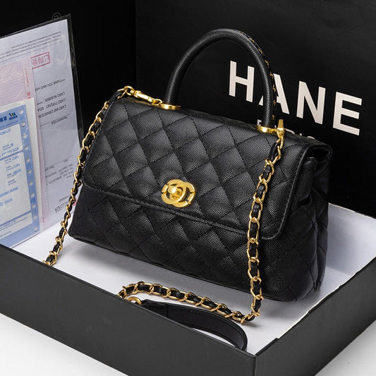 Women's Fashion High-grade Classic Style Rhombic Bean Handbags