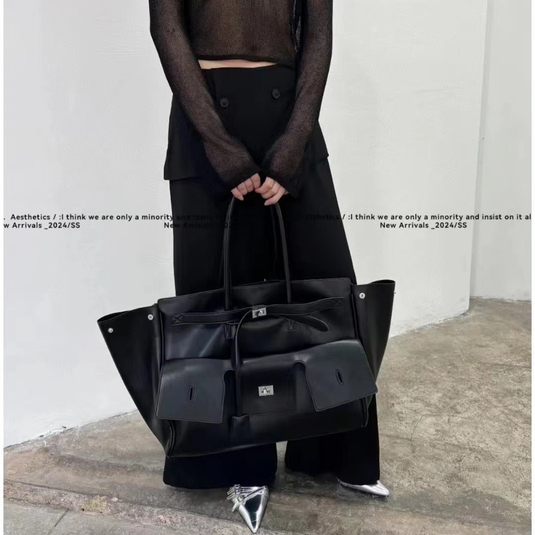 High Quality Cowhide Fashionable Loose Large Tote Bags