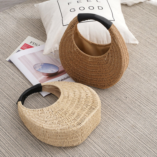 Women's Straw Woven For Beach Mori Art Handbags