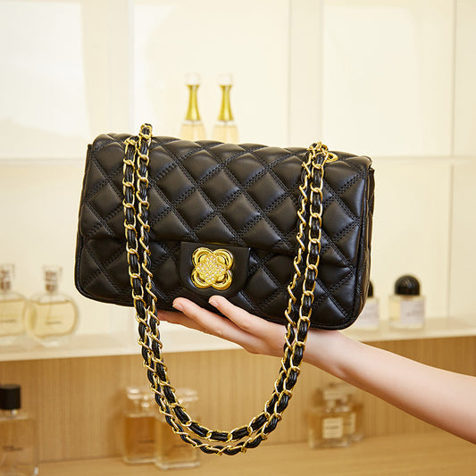 Women's Classic Style Rhombus Chain Genuine Leather Crossbody Bags