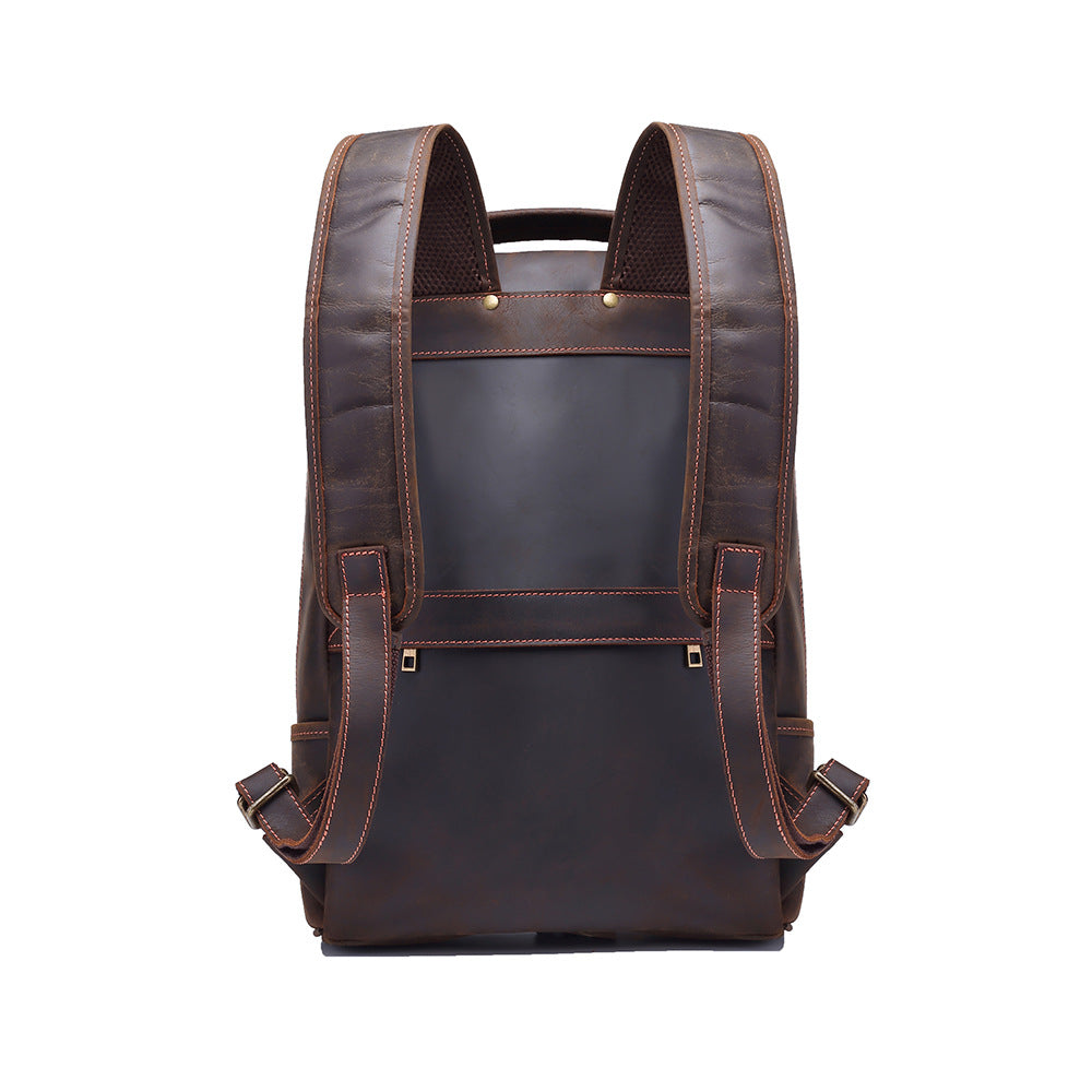 Men's Leather Vintage First Layer Cowhide Large Backpacks