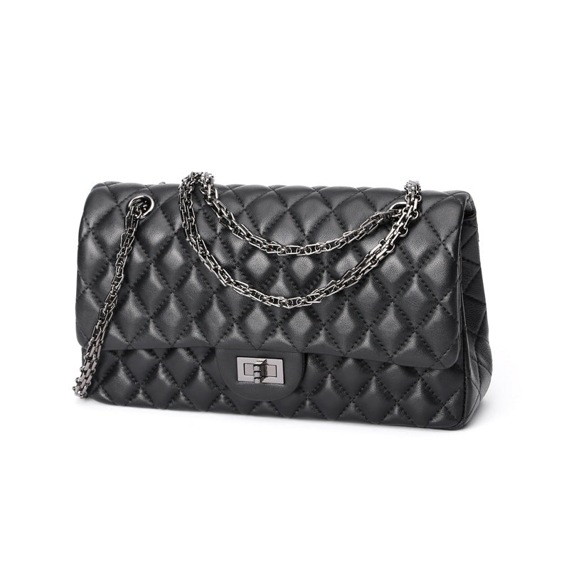Classic Fashion Sheepskin Rhombus Chain Genuine Crossbody Bags