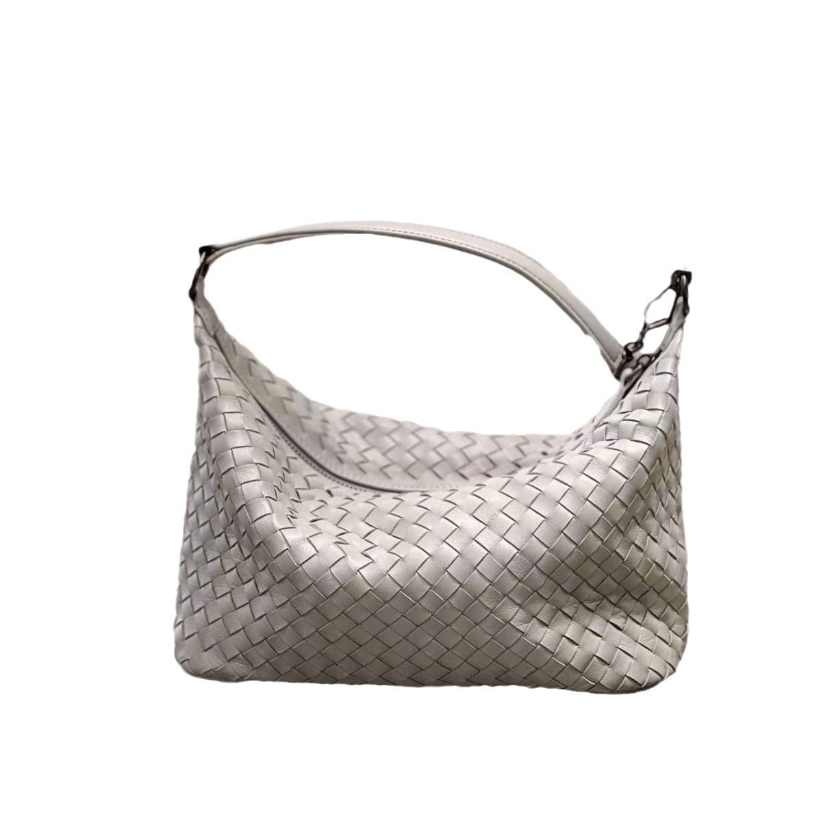 Women's Luxury Moon Fashion Genuine Leather Woven Portable Large Shoulder Bags