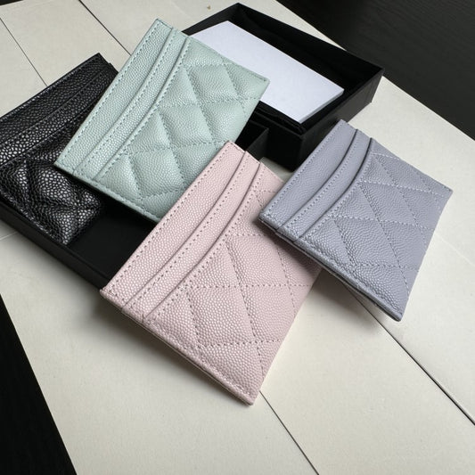 Women's Classic Style Genuine Leather Sheepskin Rhombus Card Holder