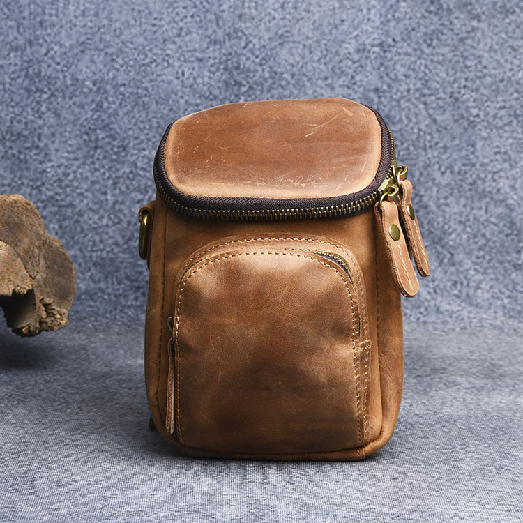Men's Crazy Horse Leather Vintage Cowhide Genuine Bags