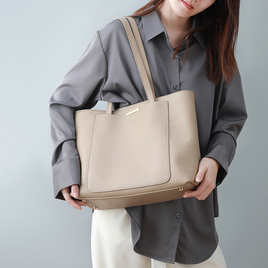 Women's Big Fashion Trendy Genuine Leather Versatile Handbags