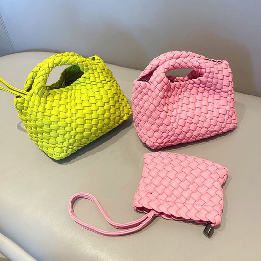 Woven Summer Soft Leather Underarm High-grade Small Square Bags