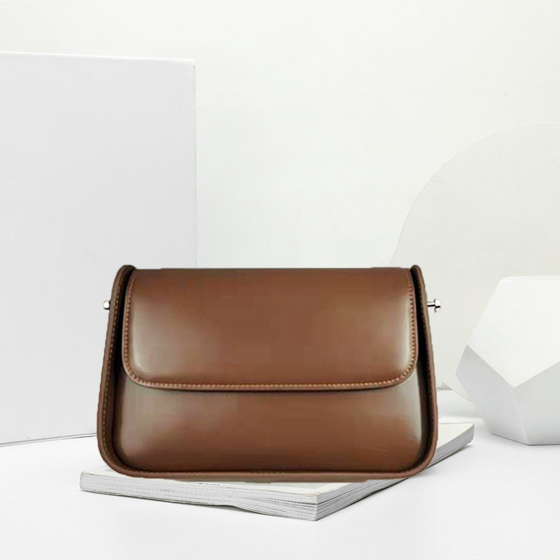 Women's Genuine Leather Minority Fashion Design Retro Shoulder Bags