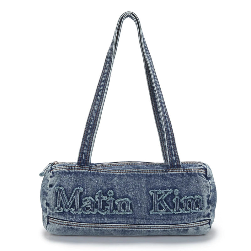 Women's Vintage Embroidery Denim On One Hand Tote Bags
